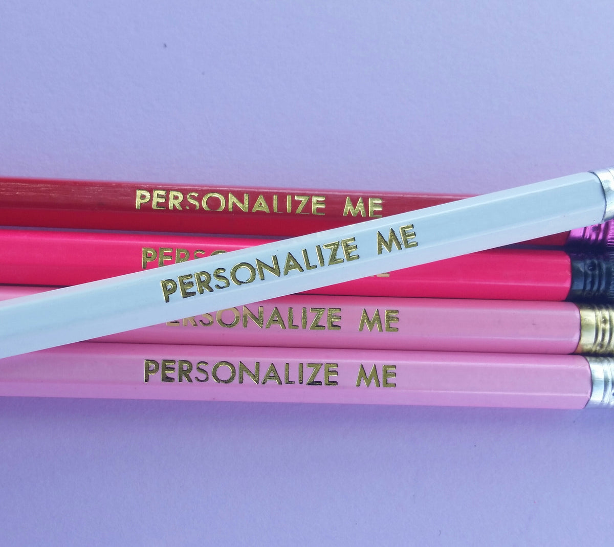 NEW Amber Personalized Pencils 6-Pack Pink Yellow Purple with Butterflies  : Buy Online in the UAE & Shipping to Dubai